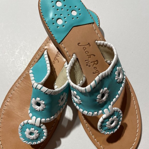 Jack Rogers Aqua Sandals - Sz 8M - Picture 1 of 3